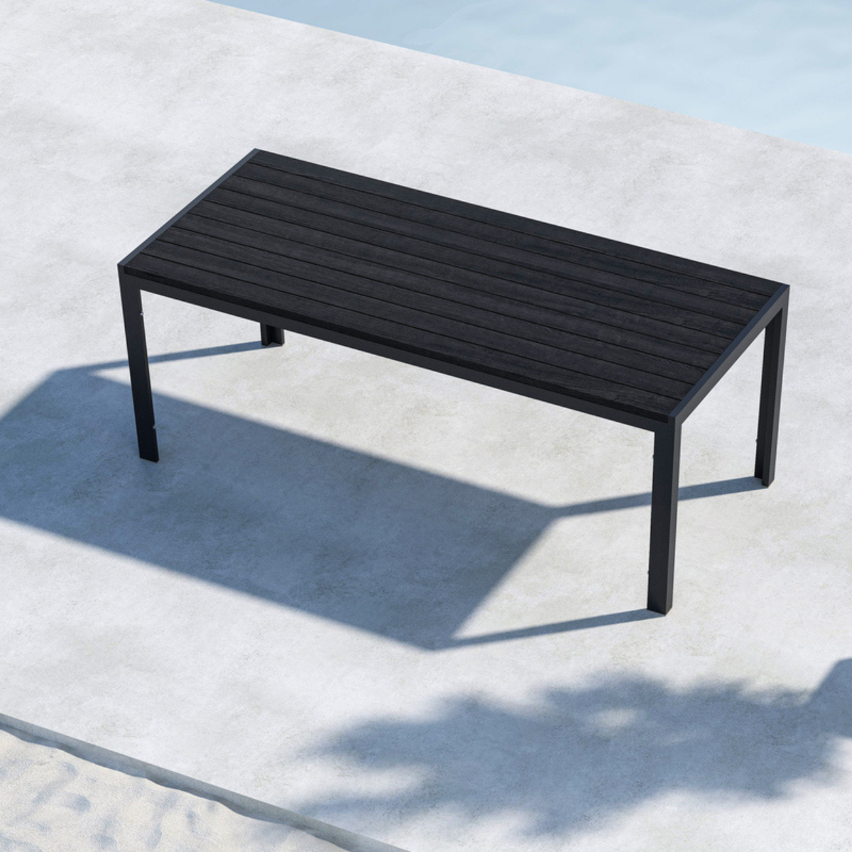 VD MIKA 205X90 Black classic Dining table